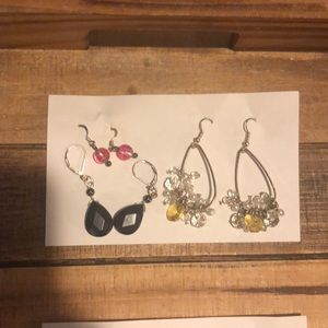 Set of 3 - Fashion dangle earrings - great condition.